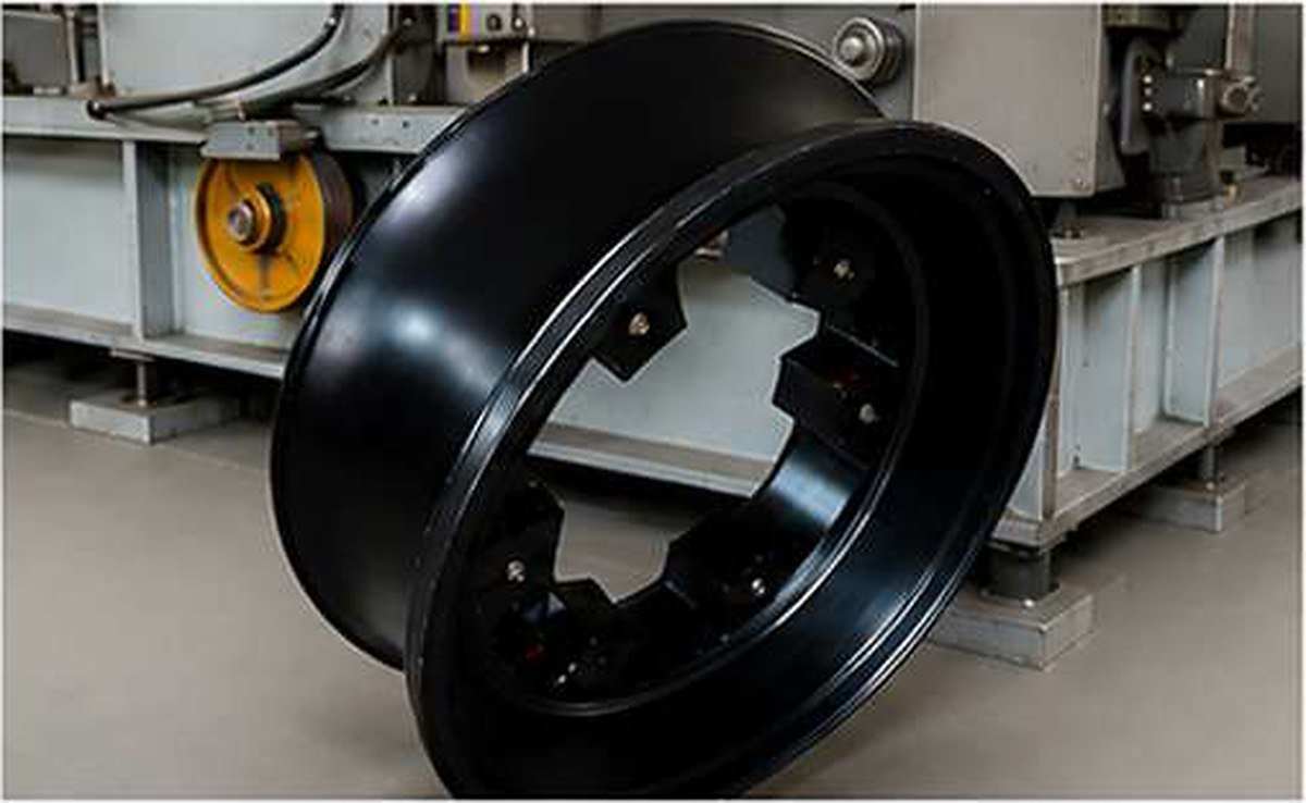 Roda de teleférico em poliuretano fabricada pela Petromix
